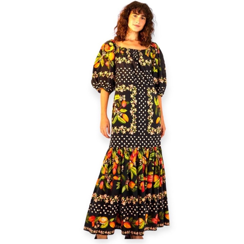 Farm Rio Cocoa paradise maxi dress